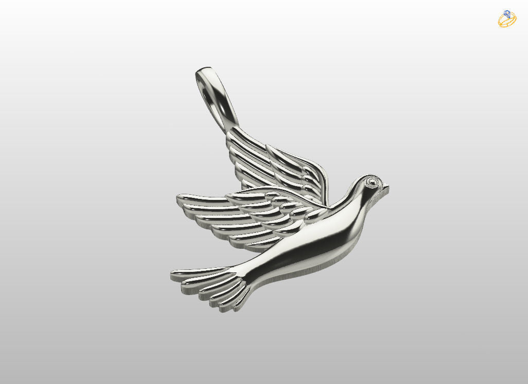 Dazzle Dime Dove Pendant Pigeon The Spirit of Freedom and Hope - Dazzle Dime