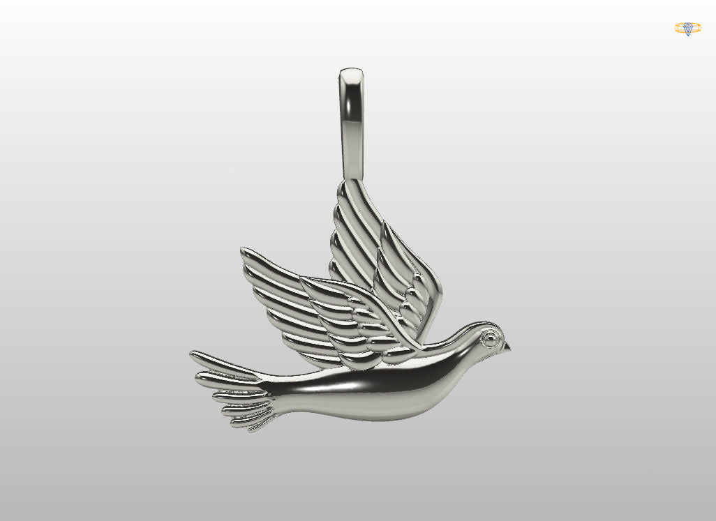 Dazzle Dime Dove Pendant Pigeon The Spirit of Freedom and Hope - Dazzle Dime