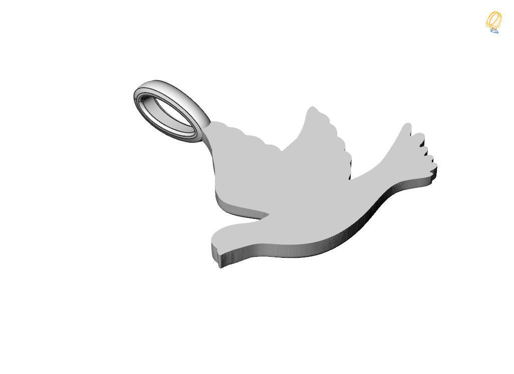 Dazzle Dime Dove Pendant Pigeon The Spirit of Freedom and Hope - Dazzle Dime