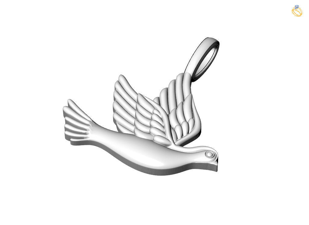 Dazzle Dime Dove Pendant Pigeon The Spirit of Freedom and Hope - Dazzle Dime