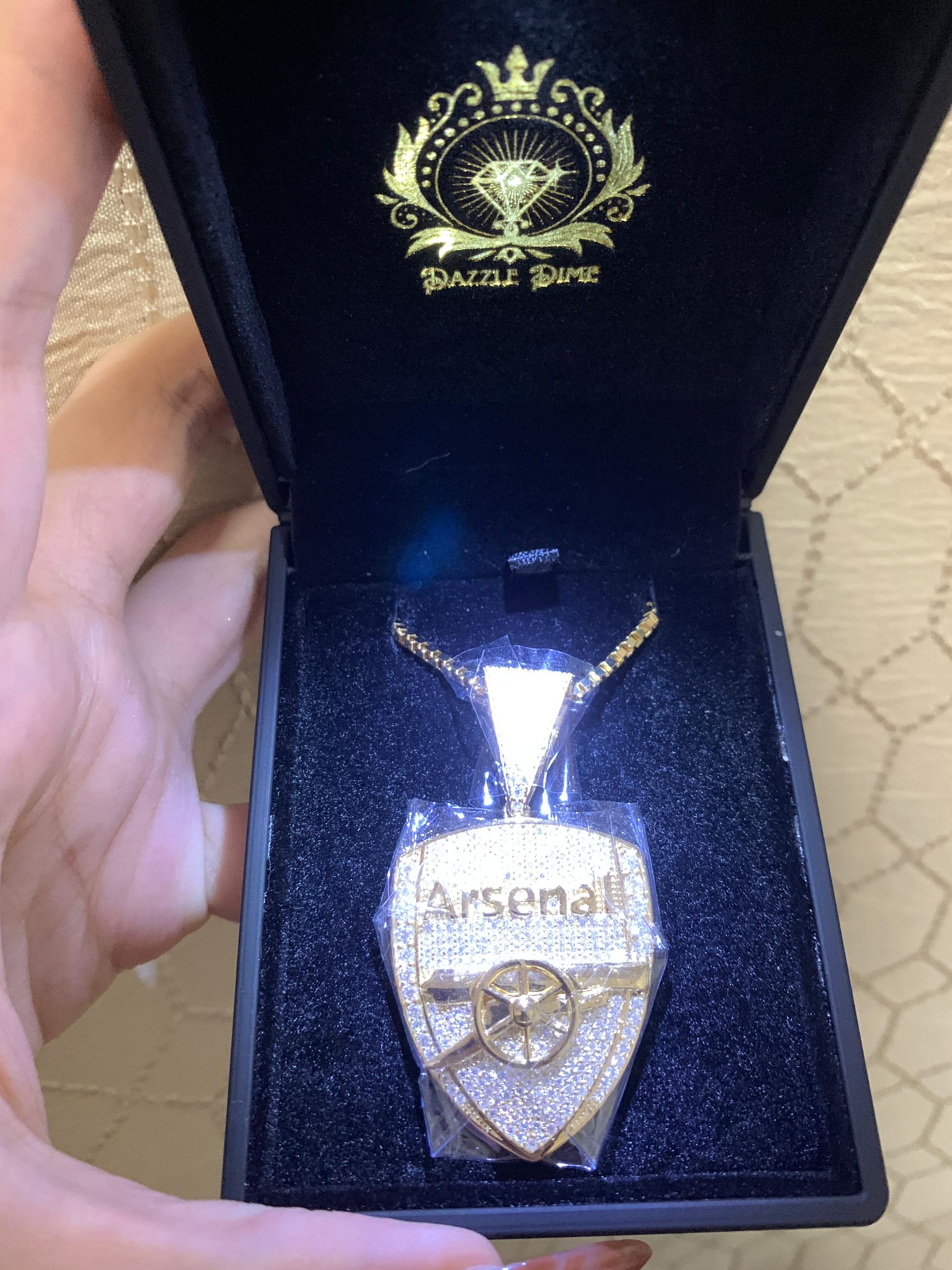 Dazzle Dime 925 Sterling Silver Base 18k Gold Plated Dazzle Dime Gunner Necklace with Chain – Celebrate Your Passion for AFC
