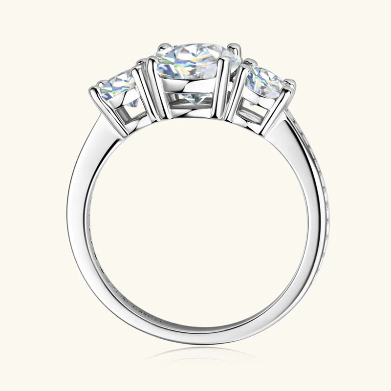 Engagement Ring 925 Sterling Silver D3.0CT D Color Moissanite Rings Women Jewelry GRA Certified - Dazzle Dime