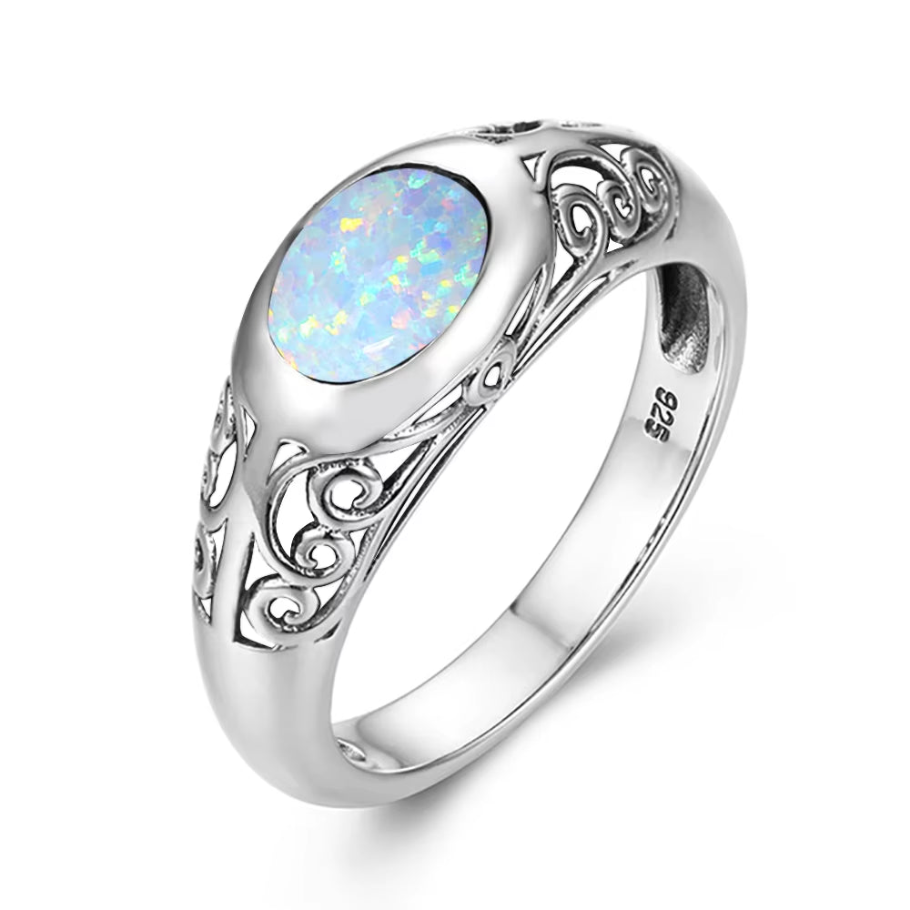 Dazzle Dime® Retro 925 Sterling Silver Peridot Ring for Women | VVS Clarity Oval Gemstone Jewelry