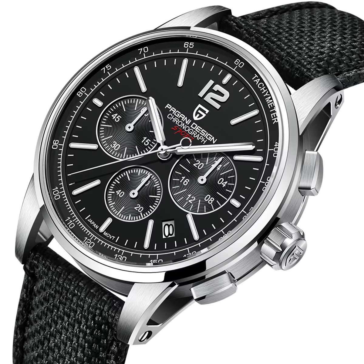 Luxury Casual Men's Quartz Watch VK63 100M Waterproof Sapphire Glass Stainless Steel Watch