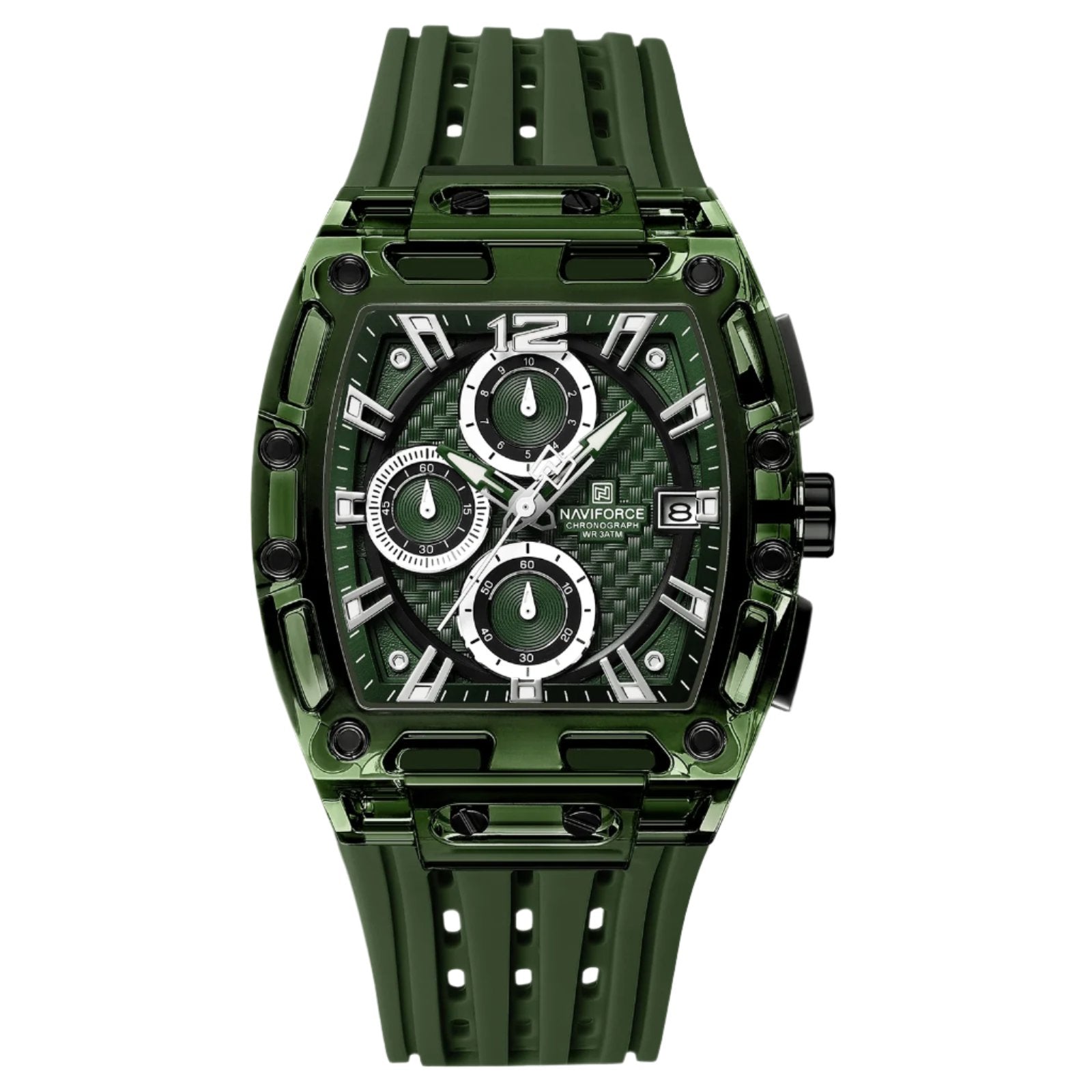 NAVIFORCE 2024/25 Edition Transparent Tonneau Quartz Watch for Men | Luxury Waterproof Sport Outdoor Watch