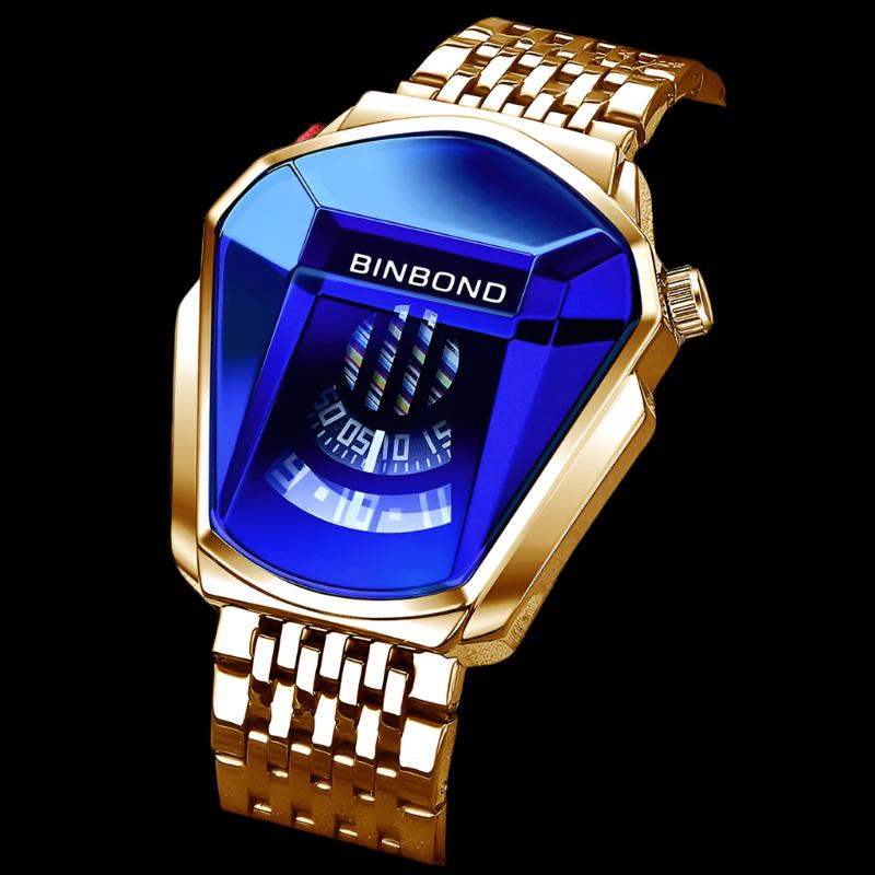 BINBOND Men's Fashion Motorcycle Concept Watch | Luminous Quartz Mesh Steel Band with Touch Screen