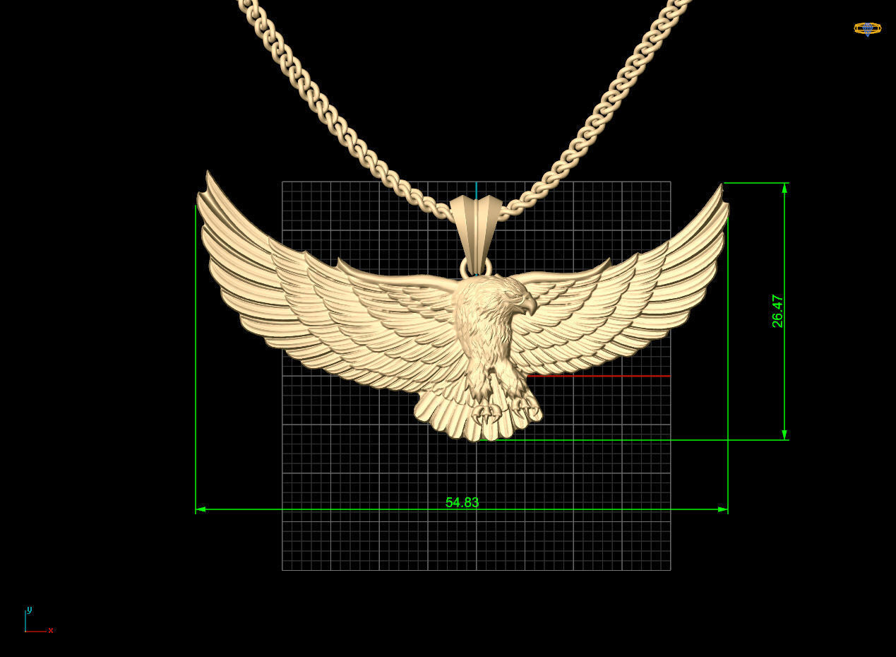 Dazzle Dime Eagle Pendant 925 Silver Sterling Base 18K Gold Cladding - Dazzle Dime