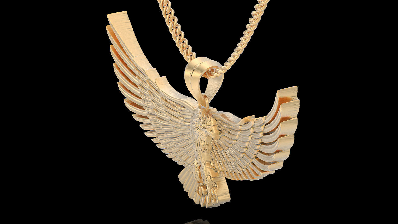 Dazzle Dime Eagle Pendant 925 Silver Sterling Base 18K Gold Cladding - Dazzle Dime