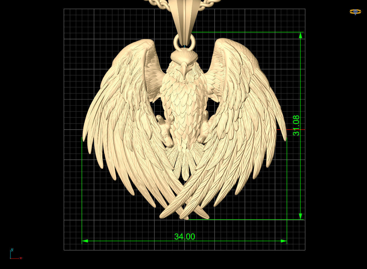 Gold Plated Majestic Eagle Pendant