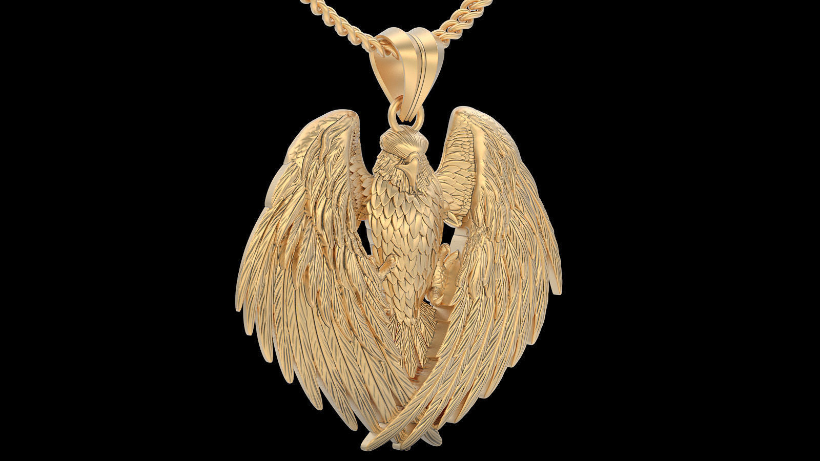 Gold Plated Majestic Eagle Pendant