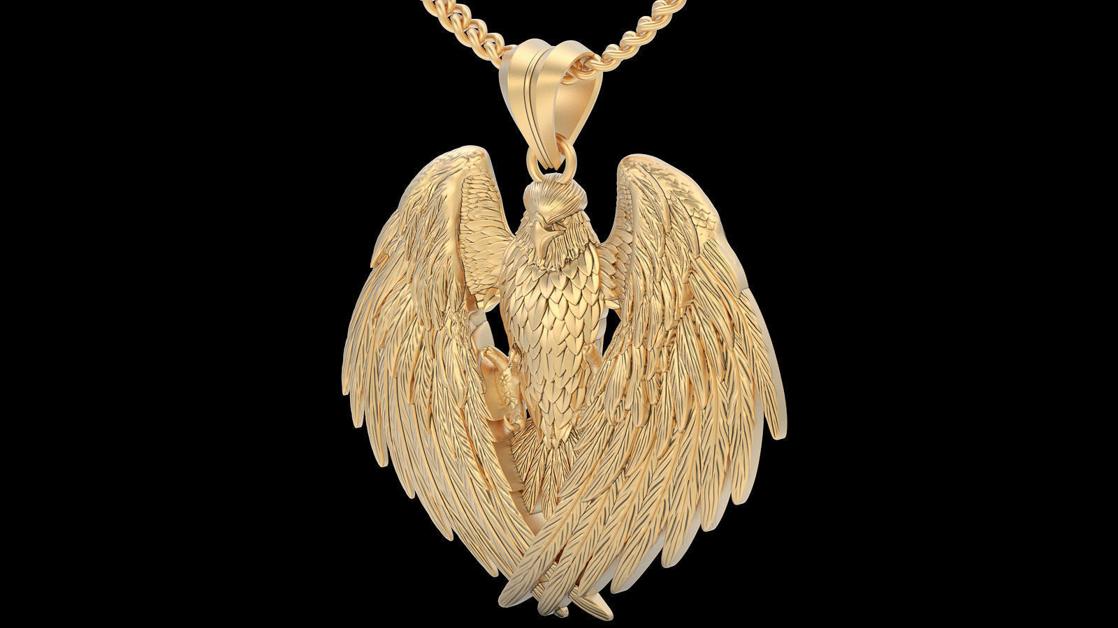 Gold Plated Majestic Eagle Pendant