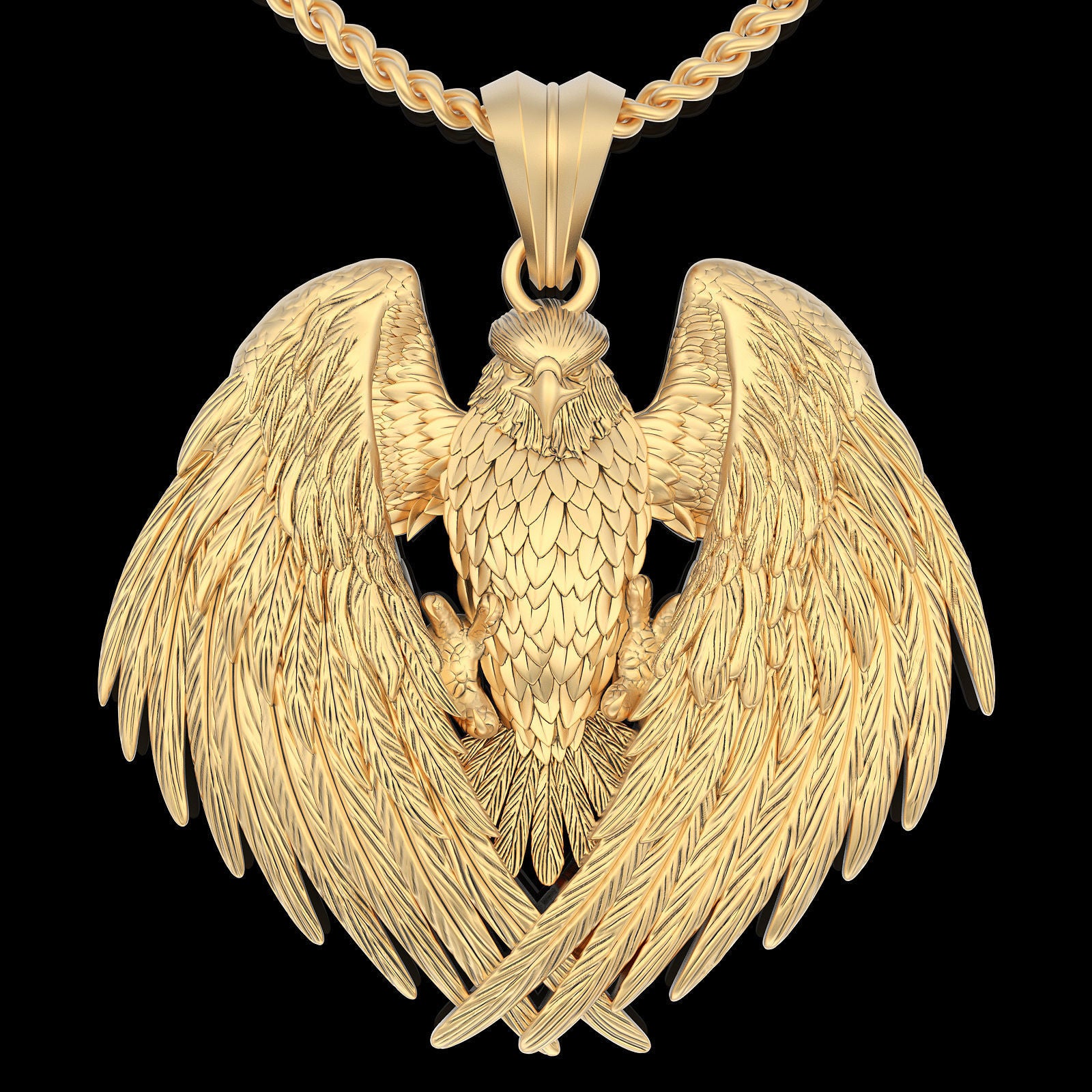 Gold Plated Majestic Eagle Pendant