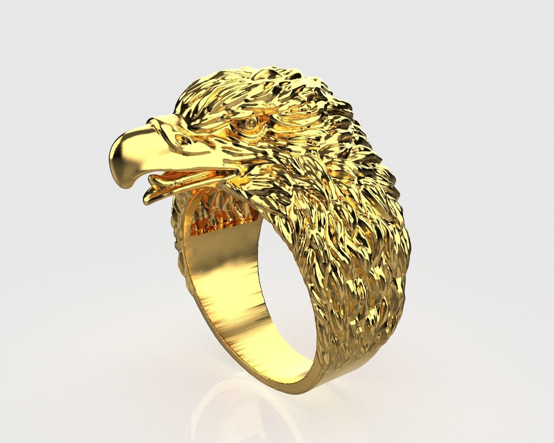 Dazzle Dime 925 Sterling Silver Base 18k Gold Plated Soaring Majesty Eagle Ring DAZZLE DIME®