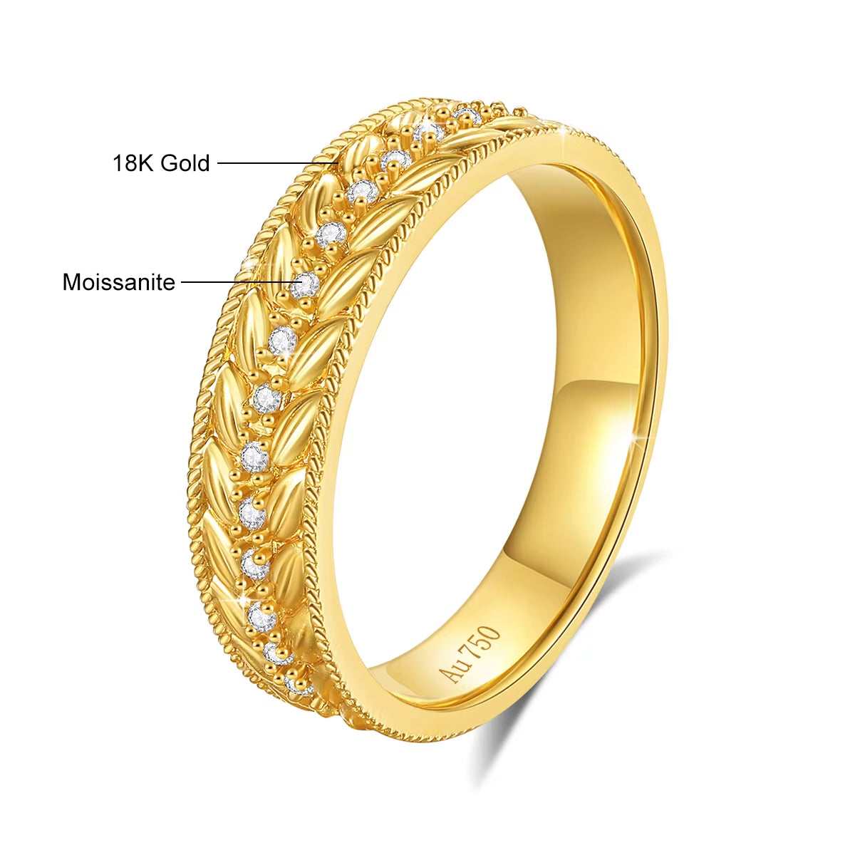 Dazzle Dime® Genuine 18K Gold Moissanite Diamond Ring | AU750 High Jewelry for Men & Women