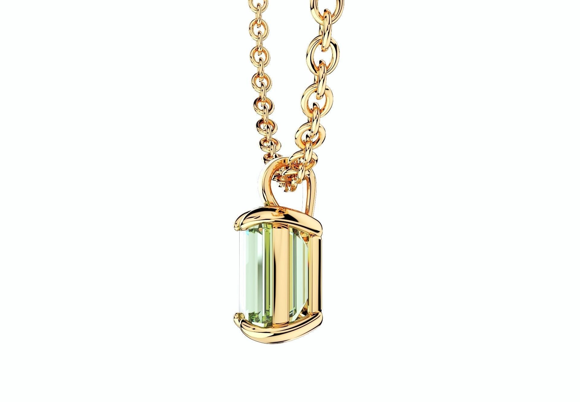 emerald cut gemstone pendant