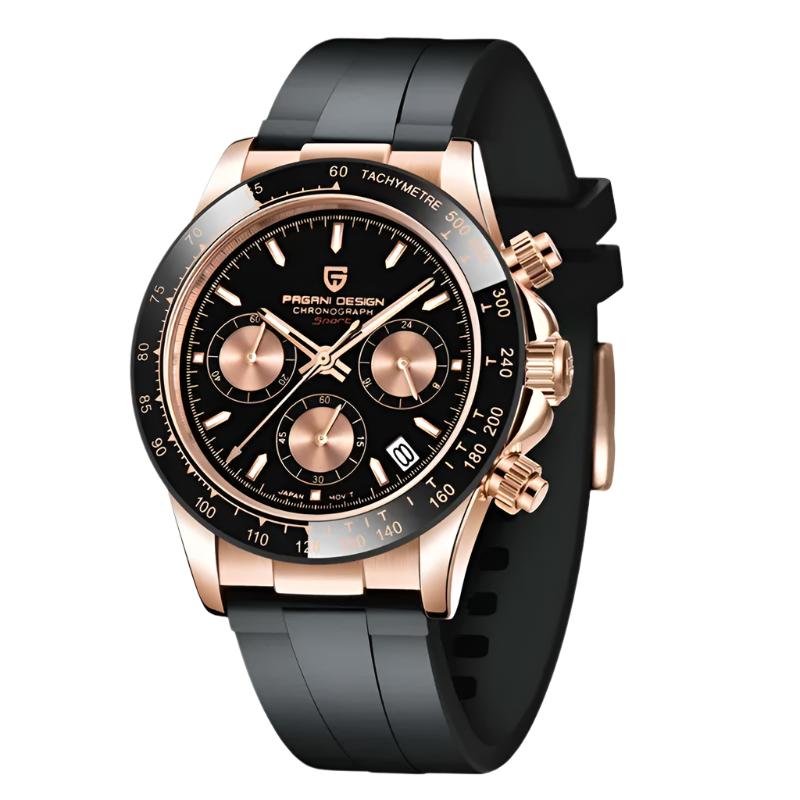 PAGANI DESIGN 40mm Men’s Sapphire Chronograph Watch | Retro Quartz Stainless Steel Waterproof Timepiece