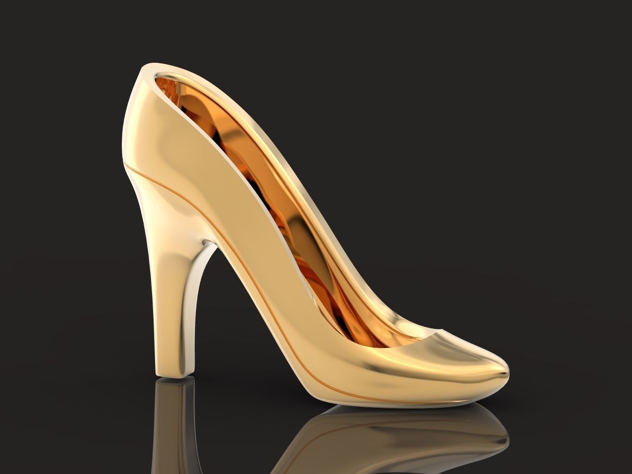 Dazzle Dime Elegant Shoe Pendant 925 Sterling SIlver Base, 18K Yellow, Rose and White Gold Plating - Dazzle Dime