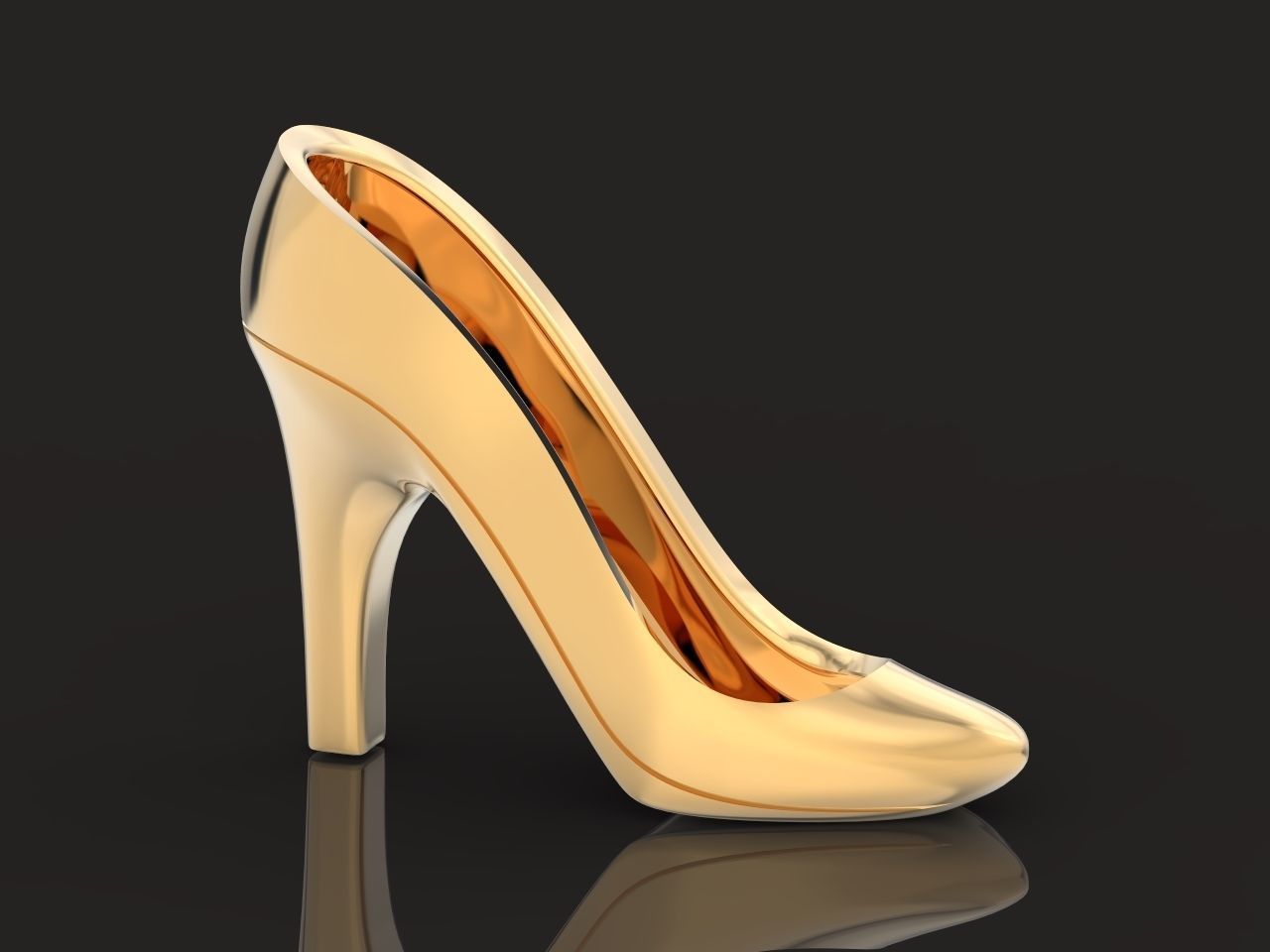Dazzle Dime Elegant Shoe Pendant 925 Sterling SIlver Base, 18K Yellow, Rose and White Gold Plating - Dazzle Dime