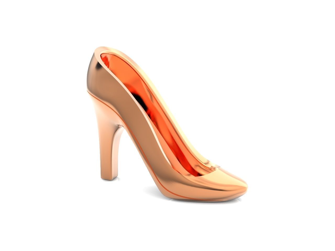 Dazzle Dime Elegant Shoe Pendant 925 Sterling SIlver Base, 18K Yellow, Rose and White Gold Plating - Dazzle Dime