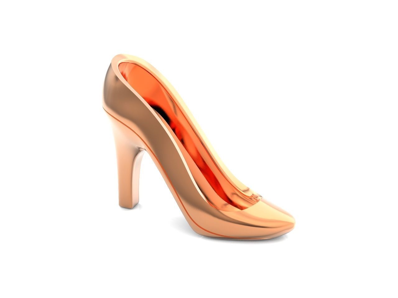 Dazzle Dime Elegant Shoe Pendant 925 Sterling SIlver Base, 18K Yellow, Rose and White Gold Plating - Dazzle Dime