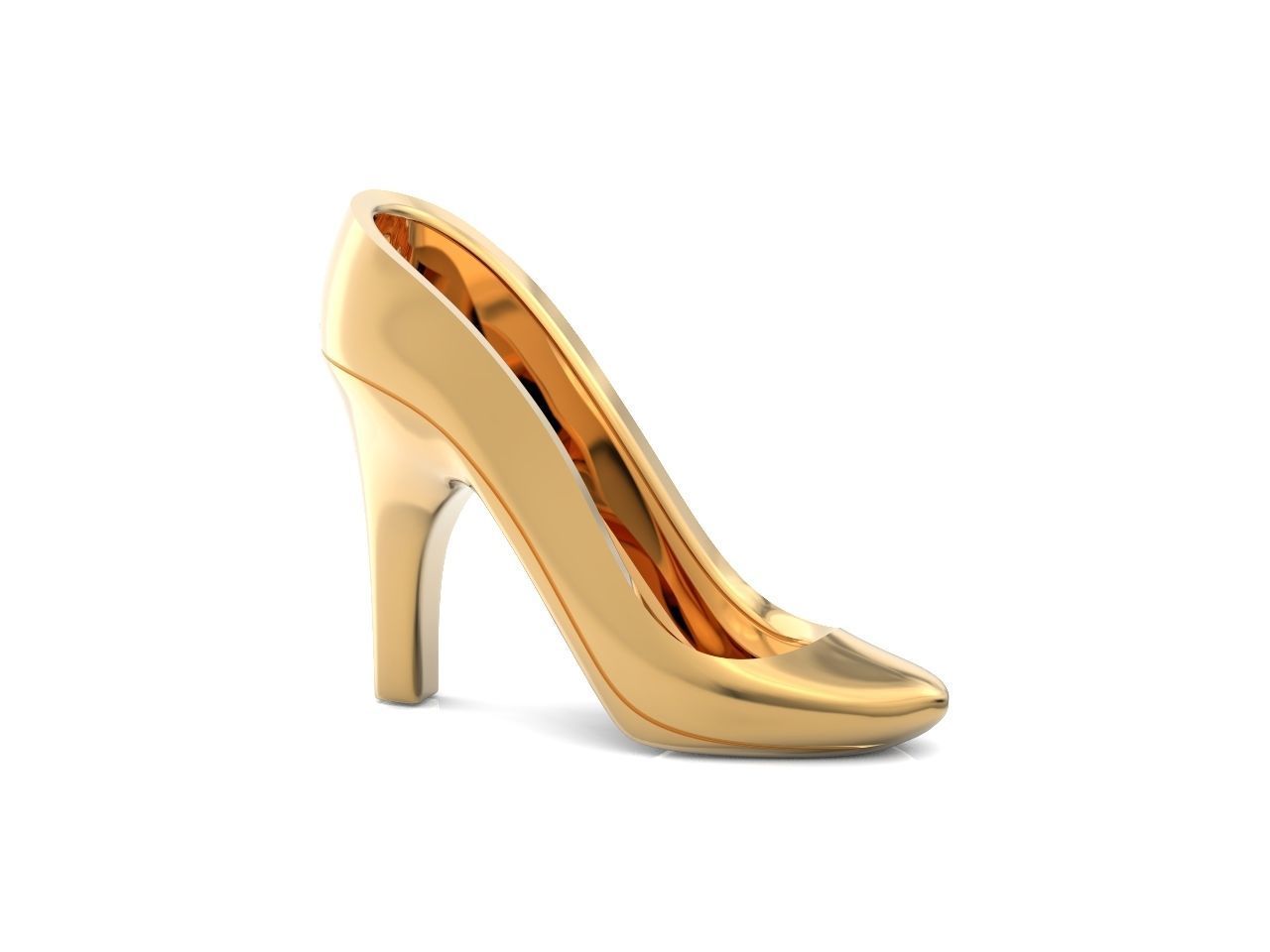 Dazzle Dime Elegant Shoe Pendant 925 Sterling SIlver Base, 18K Yellow, Rose and White Gold Plating - Dazzle Dime