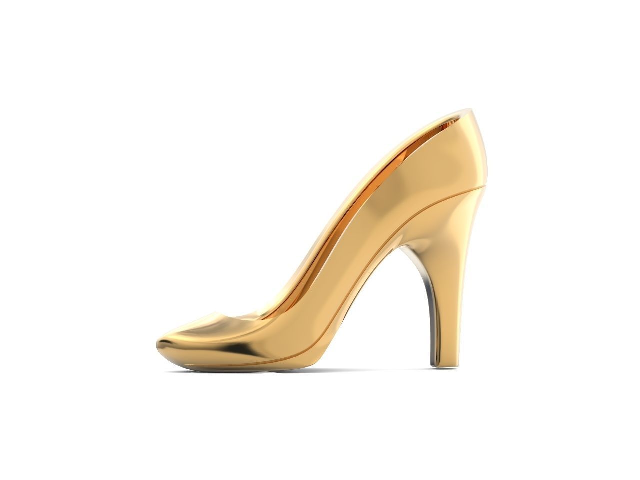 Dazzle Dime Elegant Shoe Pendant 925 Sterling SIlver Base, 18K Yellow, Rose and White Gold Plating - Dazzle Dime