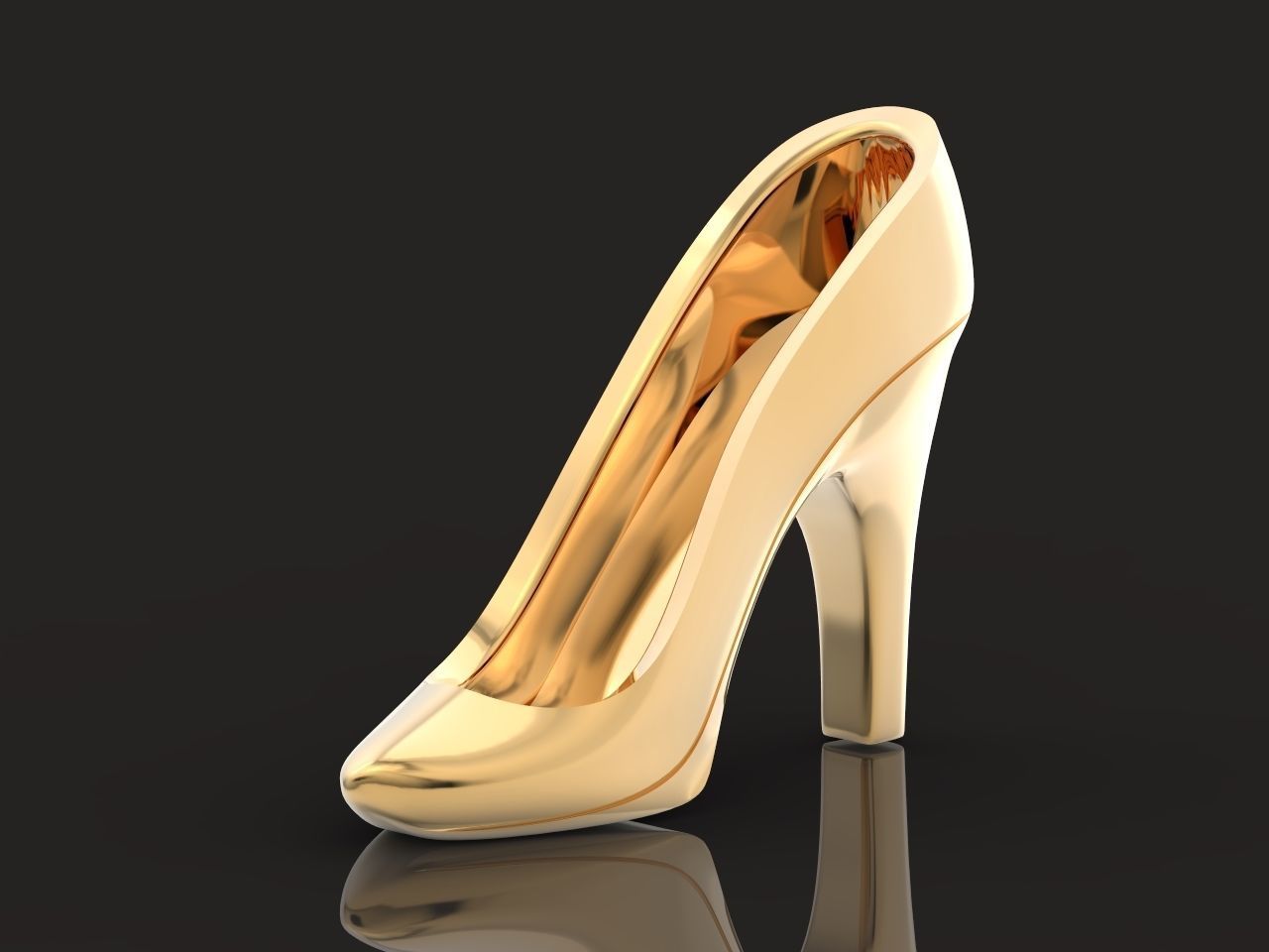 Dazzle Dime Elegant Shoe Pendant 925 Sterling SIlver Base, 18K Yellow, Rose and White Gold Plating - Dazzle Dime