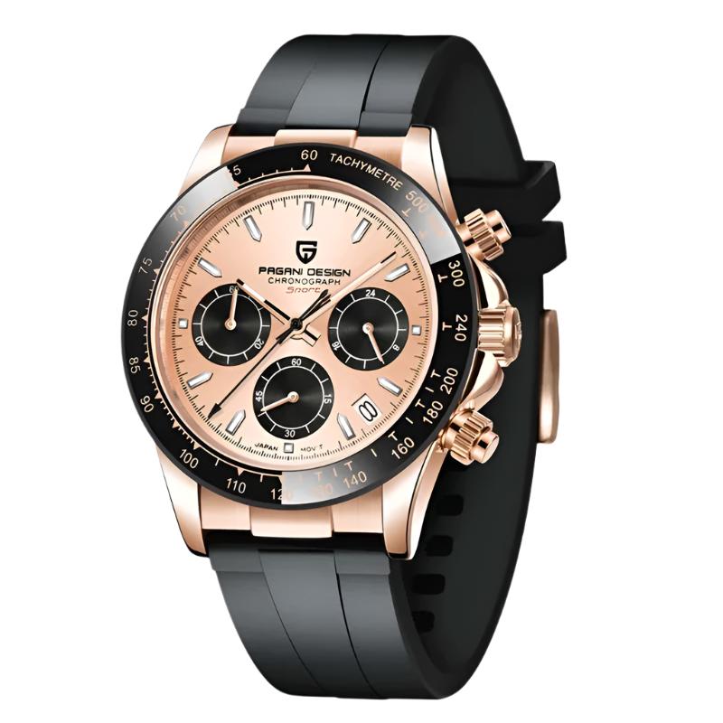 PAGANI DESIGN 40mm Men’s Sapphire Chronograph Watch | Retro Quartz Stainless Steel Waterproof Timepiece