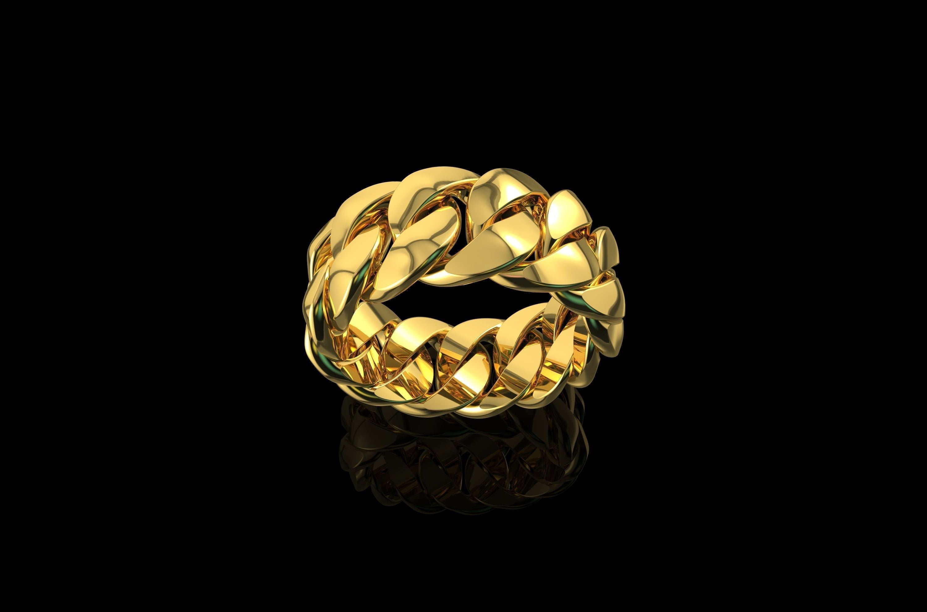 Dazzle Dime Embrace Elegance and Power Cuban Ring 925 Sterling Silver Base 18K Gold Plated DAZZLE DIME®