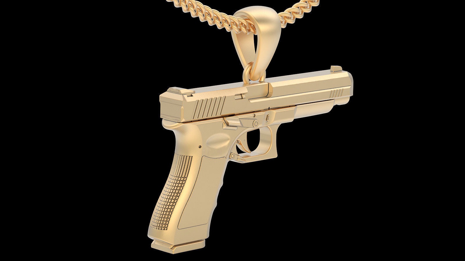 Gold Plated Gun Pendant