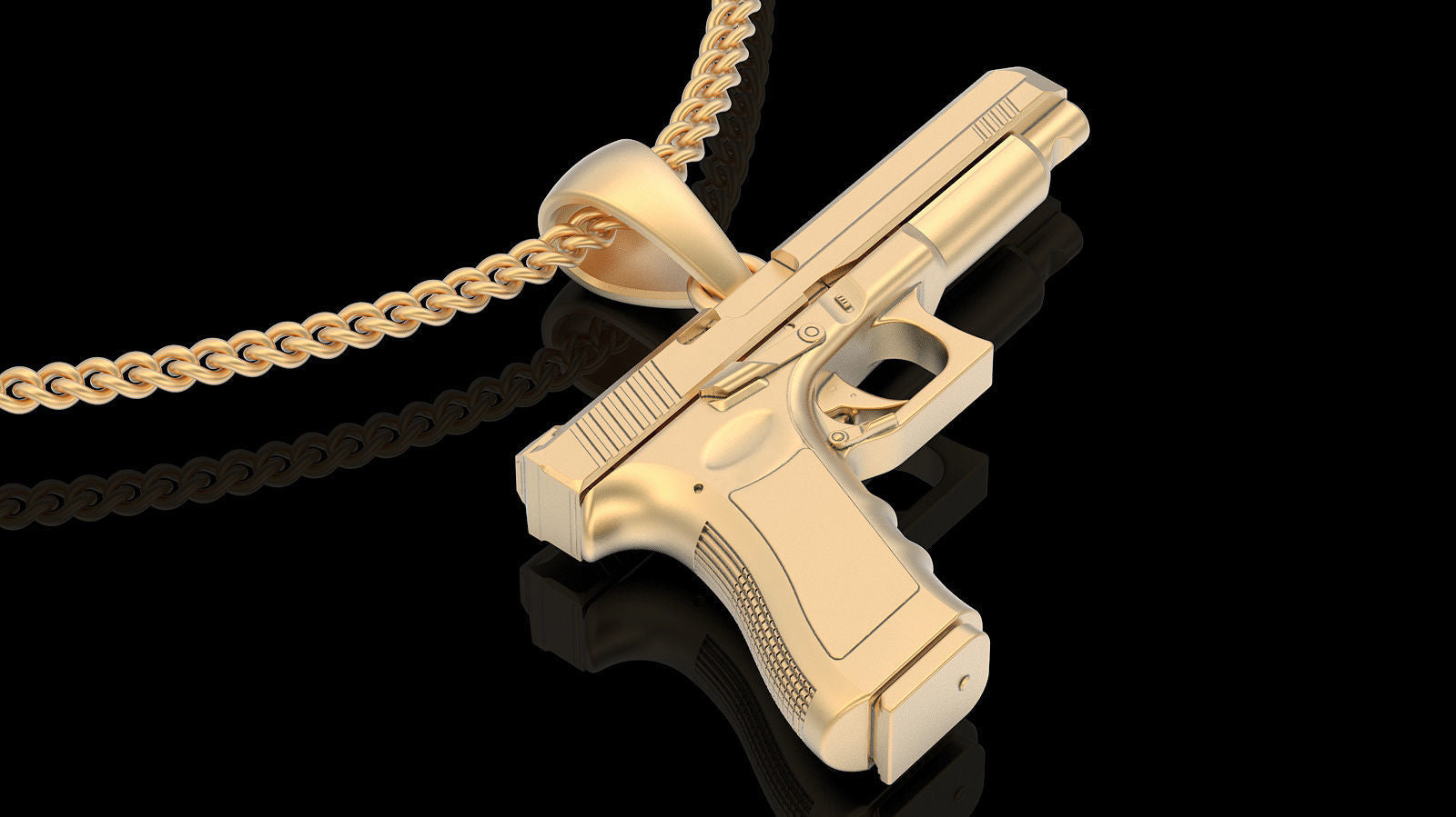 Gold Plated Gun Pendant