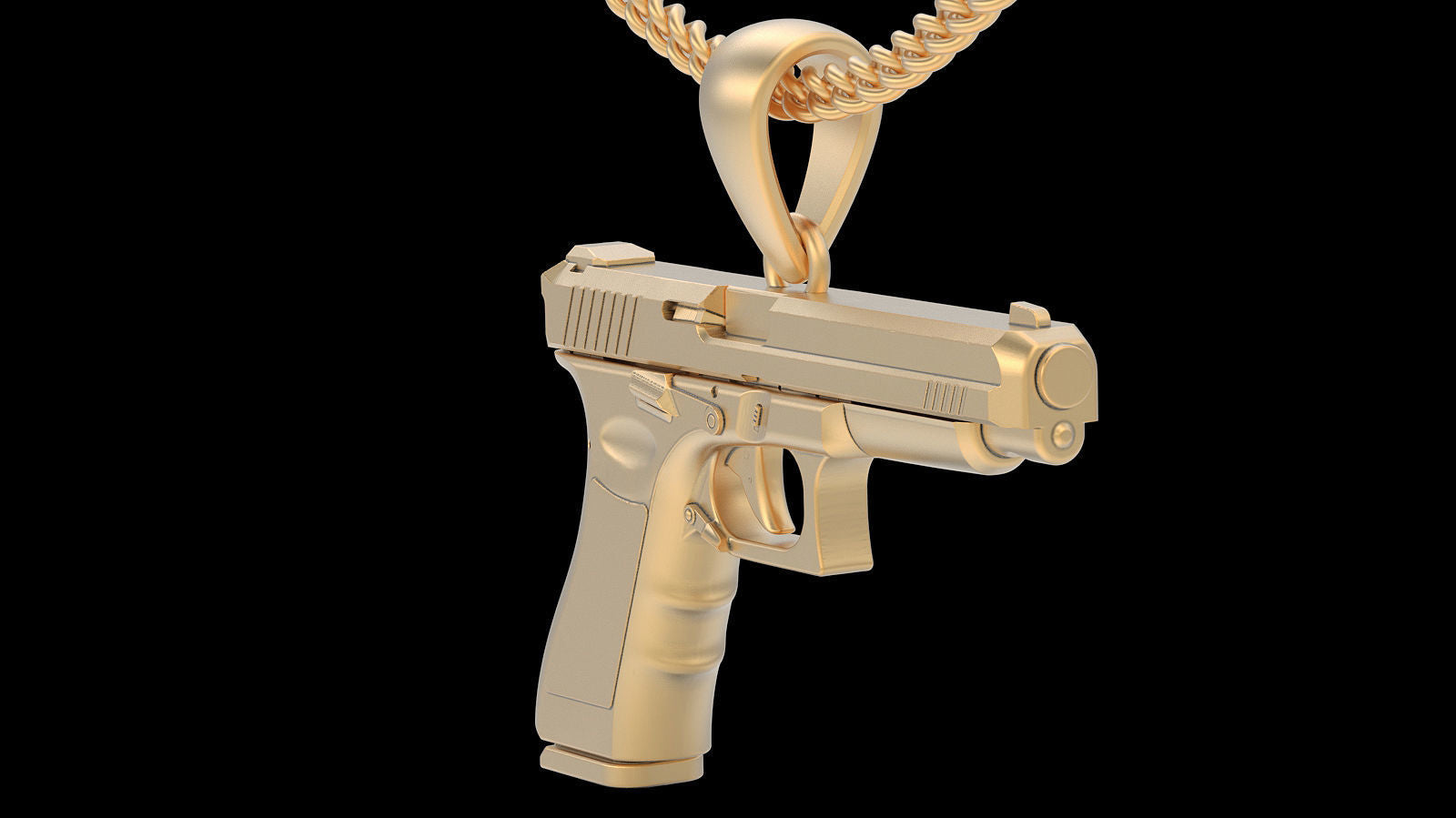 Gold Plated Gun Pendant