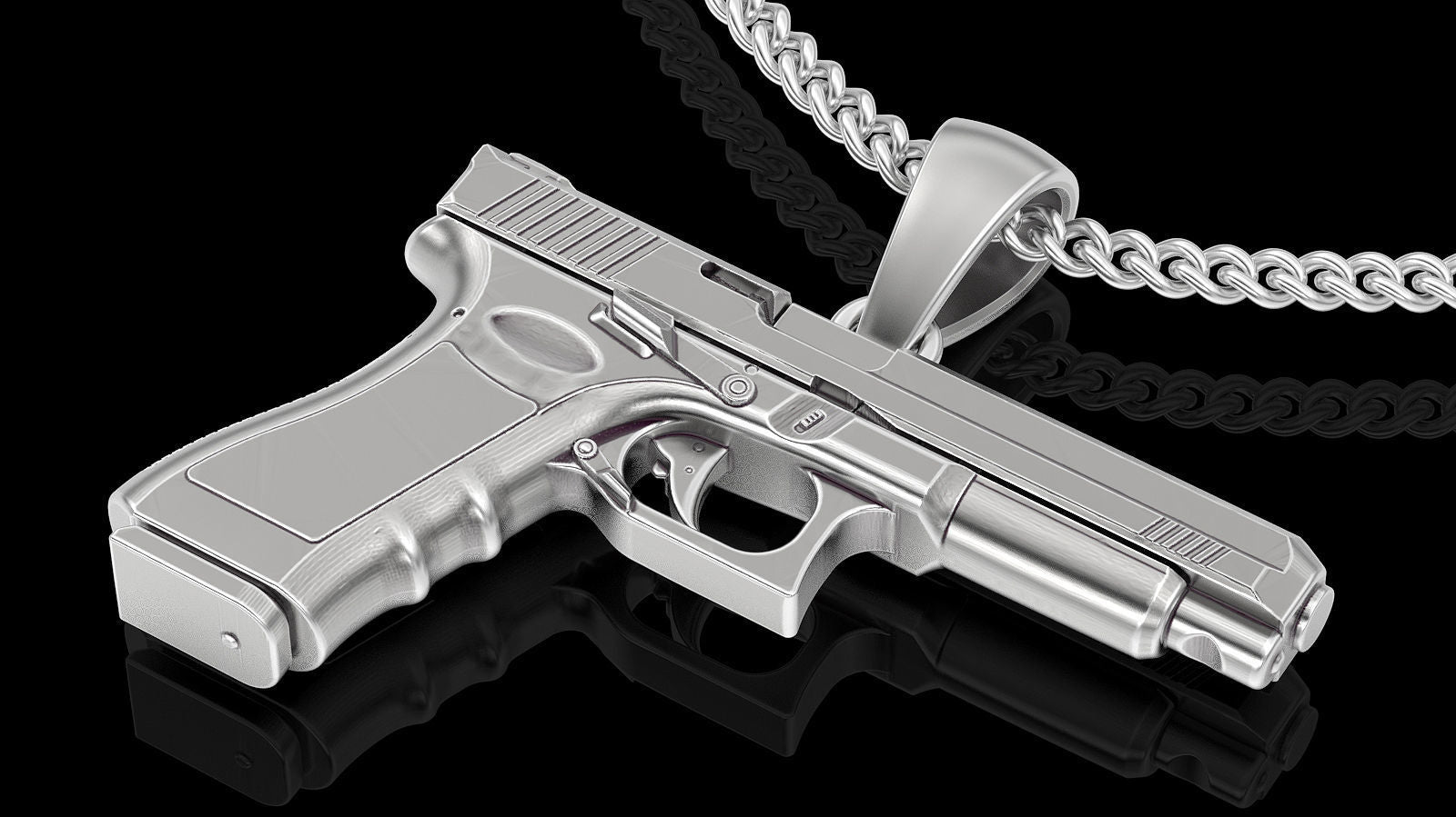 Gold Plated Gun Pendant