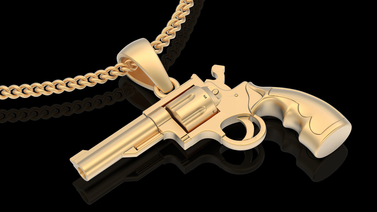 Gold Plated Gun Pendant