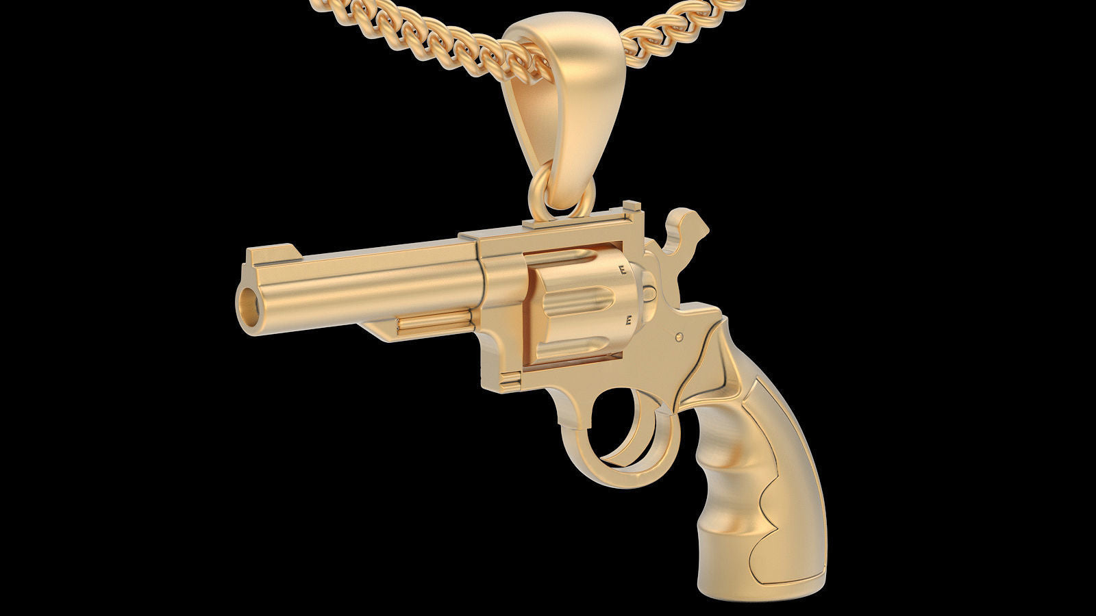 Gold Plated Gun Pendant