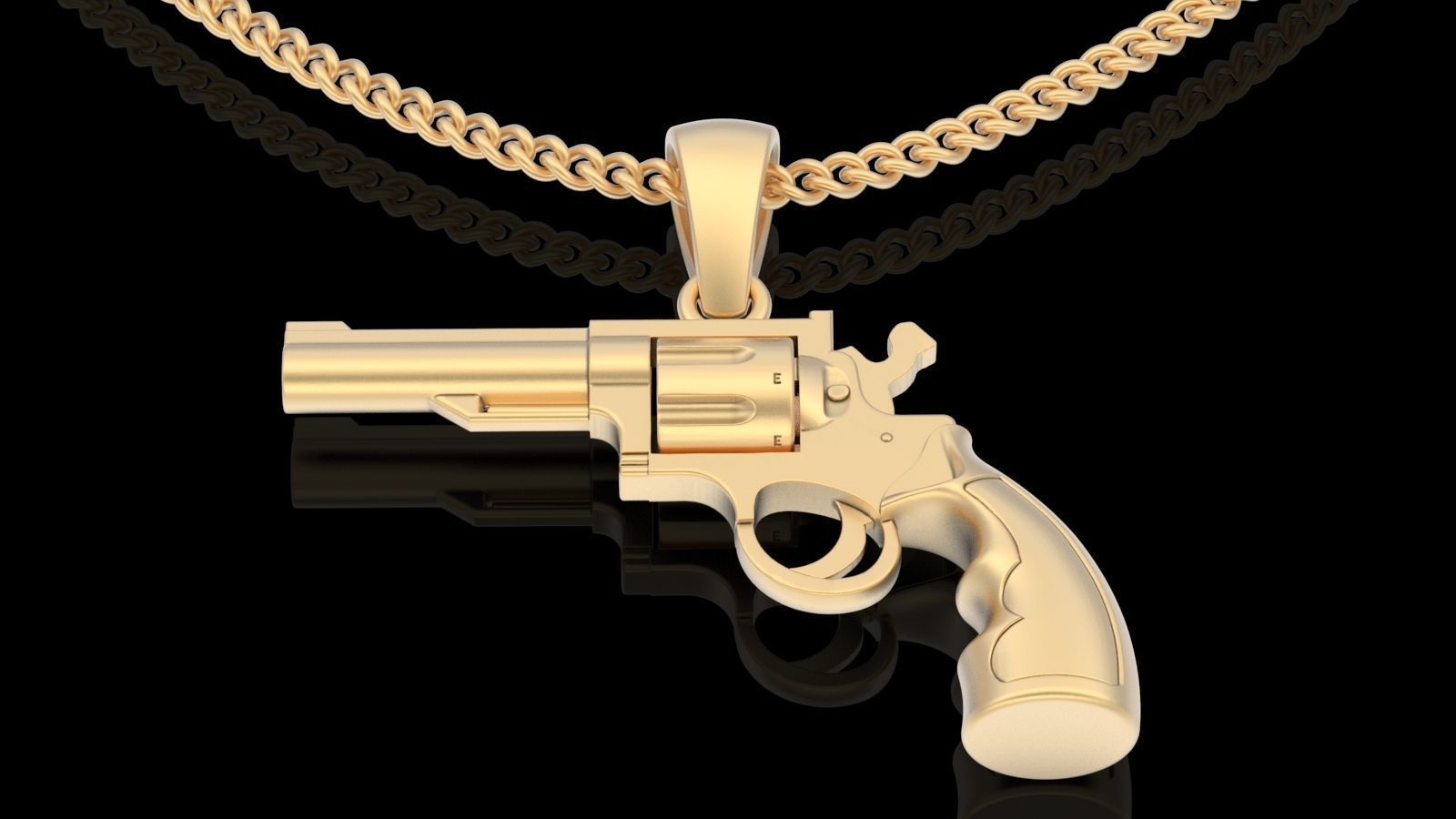 Gold Plated Gun Pendant