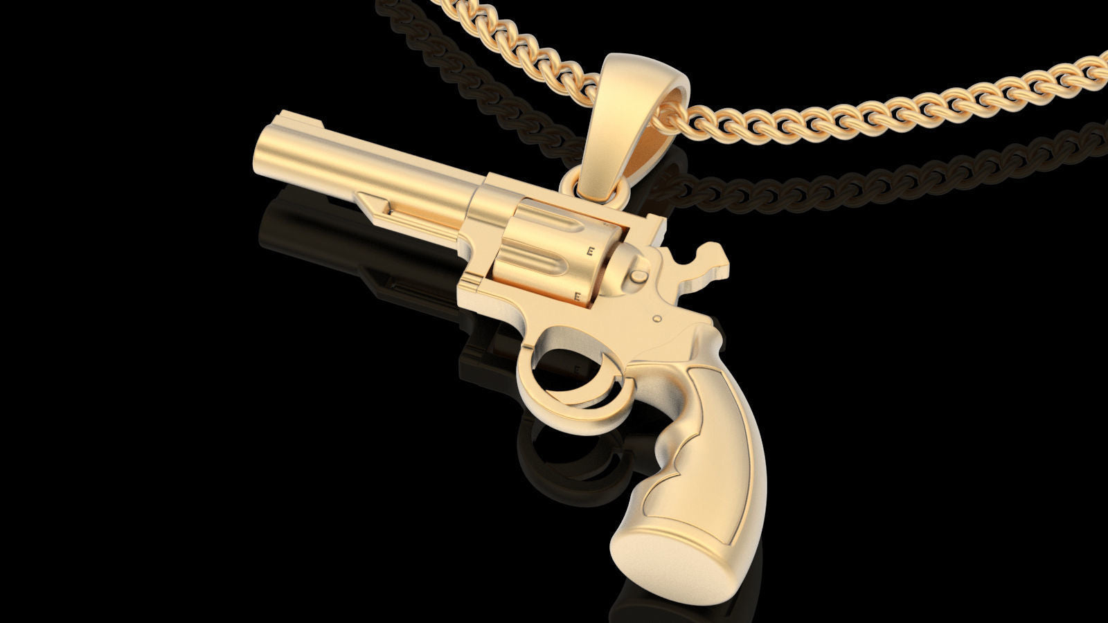 Gold Plated Gun Pendant