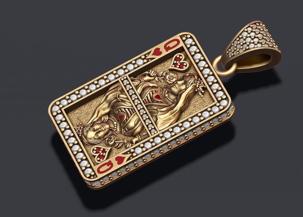 Dazzle Dime Joker Playing Card Pendant with Chain DAZZLE DIME™