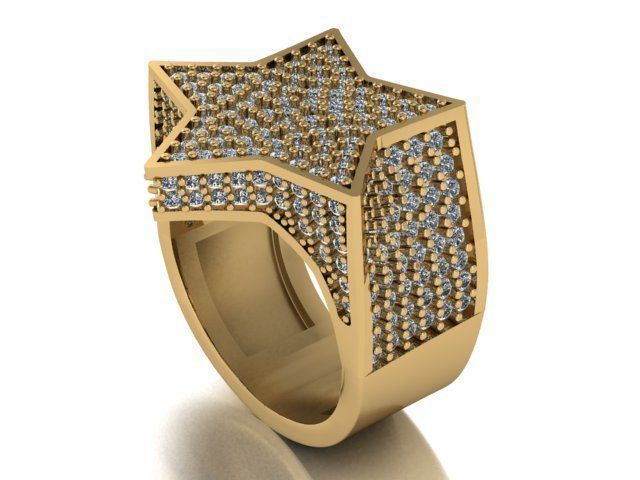Gold Plated Hip Hop Star Ring
