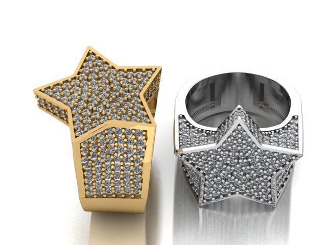 Gold Plated Hip Hop Star Ring