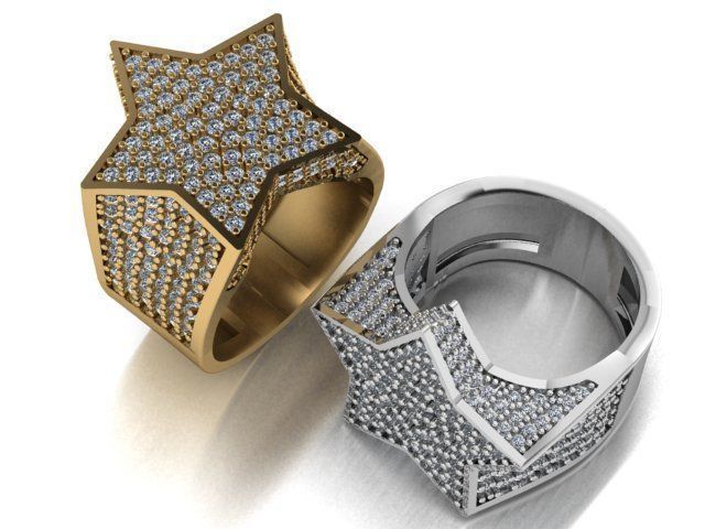 Gold Plated Hip Hop Star Ring
