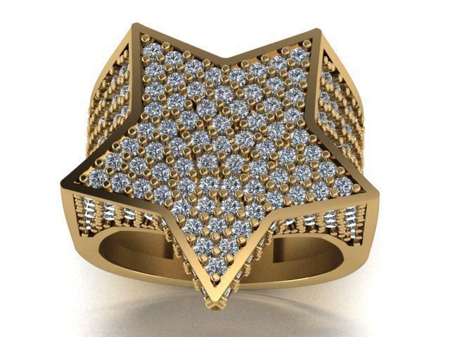 Gold Plated Hip Hop Star Ring