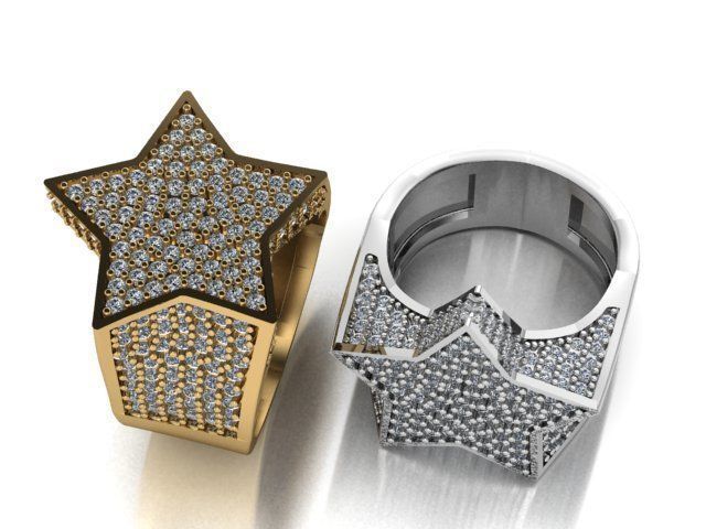 Gold Plated Hip Hop Star Ring