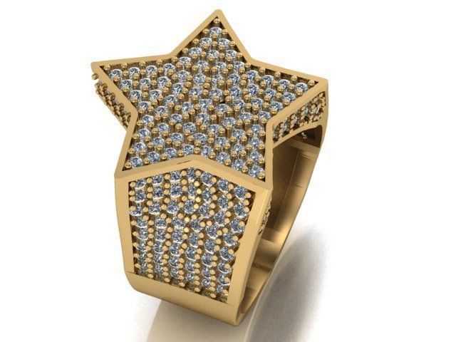 Gold Plated Hip Hop Star Ring