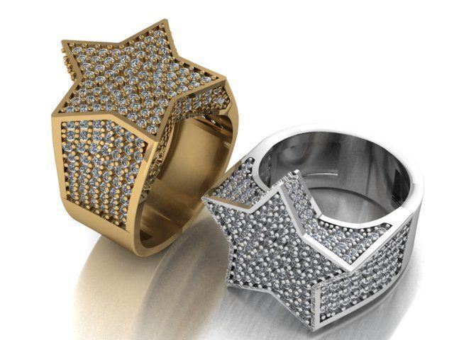 Gold Plated Hip Hop Star Ring