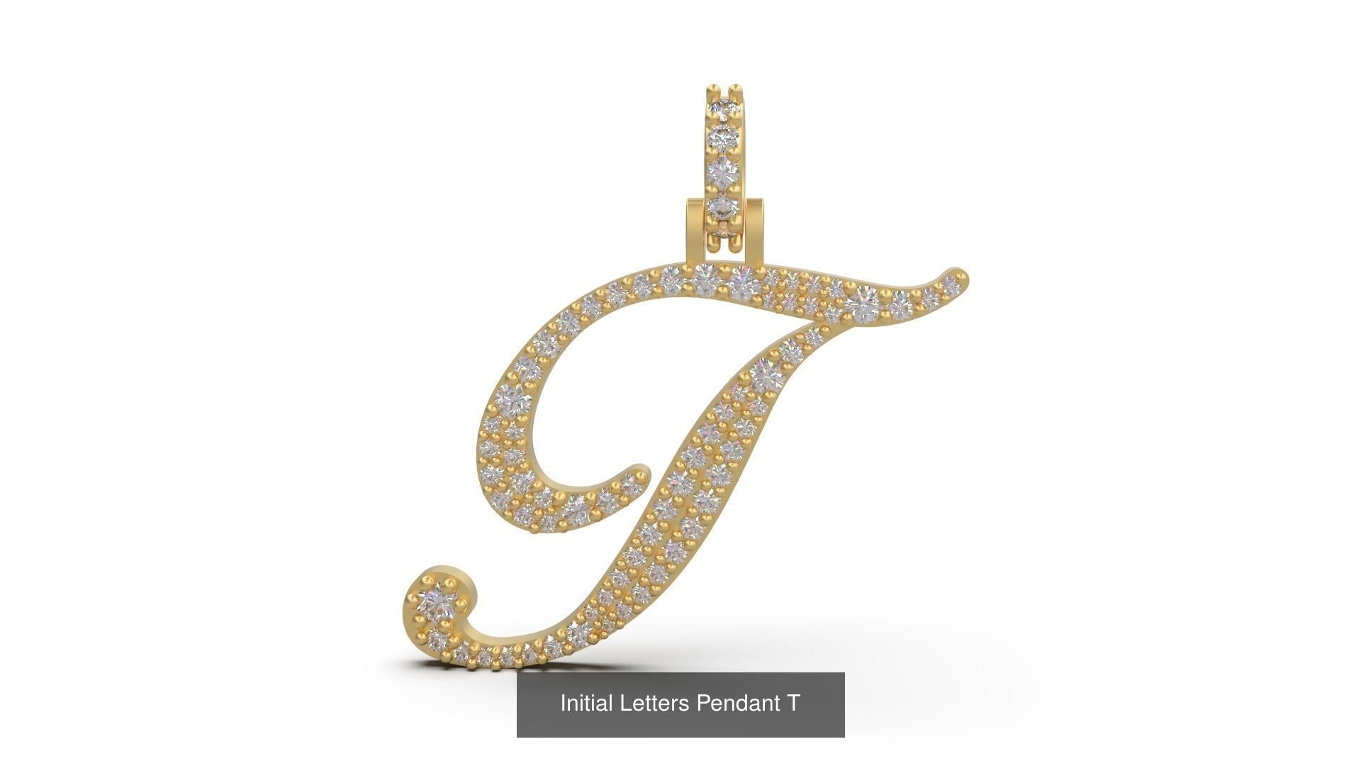 Dazzle Dime Customised Initial Letters Pendant with Chain N to T, Sterling Silver Base 18K Gold Cladding DAZZLE DIME®