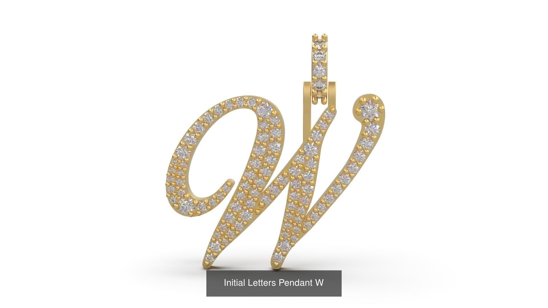 Dazzle Dime Customised Initial Letters Pendant with Chain U to Z, Sterling Silver Base 18K Gold Cladding DAZZLE DIME®