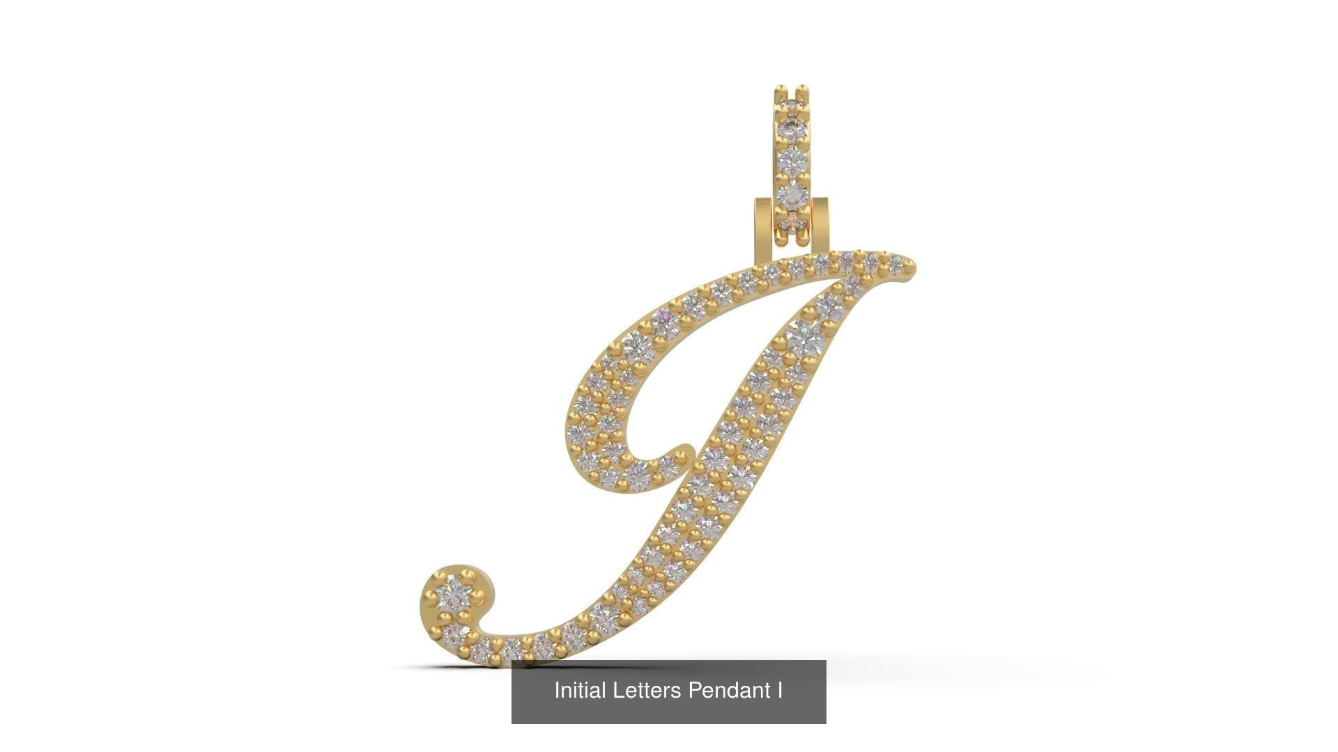 Dazzle Dime Customised Initial Letters Pendant with Chain H to M, Sterling Silver Base 18K Gold Cladding DAZZLE DIME®