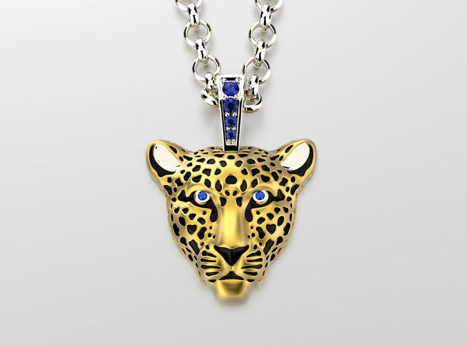 Dazzle Dime 925 Sterling Silver Base 18k Gold Plated Leopard Pendant with Enamel Embrace the Majesty DAZZLE DIME®