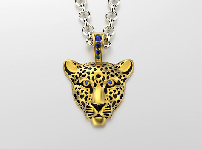 Dazzle Dime 925 Sterling Silver Base 18k Gold Plated Leopard Pendant with Enamel Embrace the Majesty DAZZLE DIME®